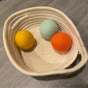 Lovevery the inspector cotton rope treasure basket with felt balls